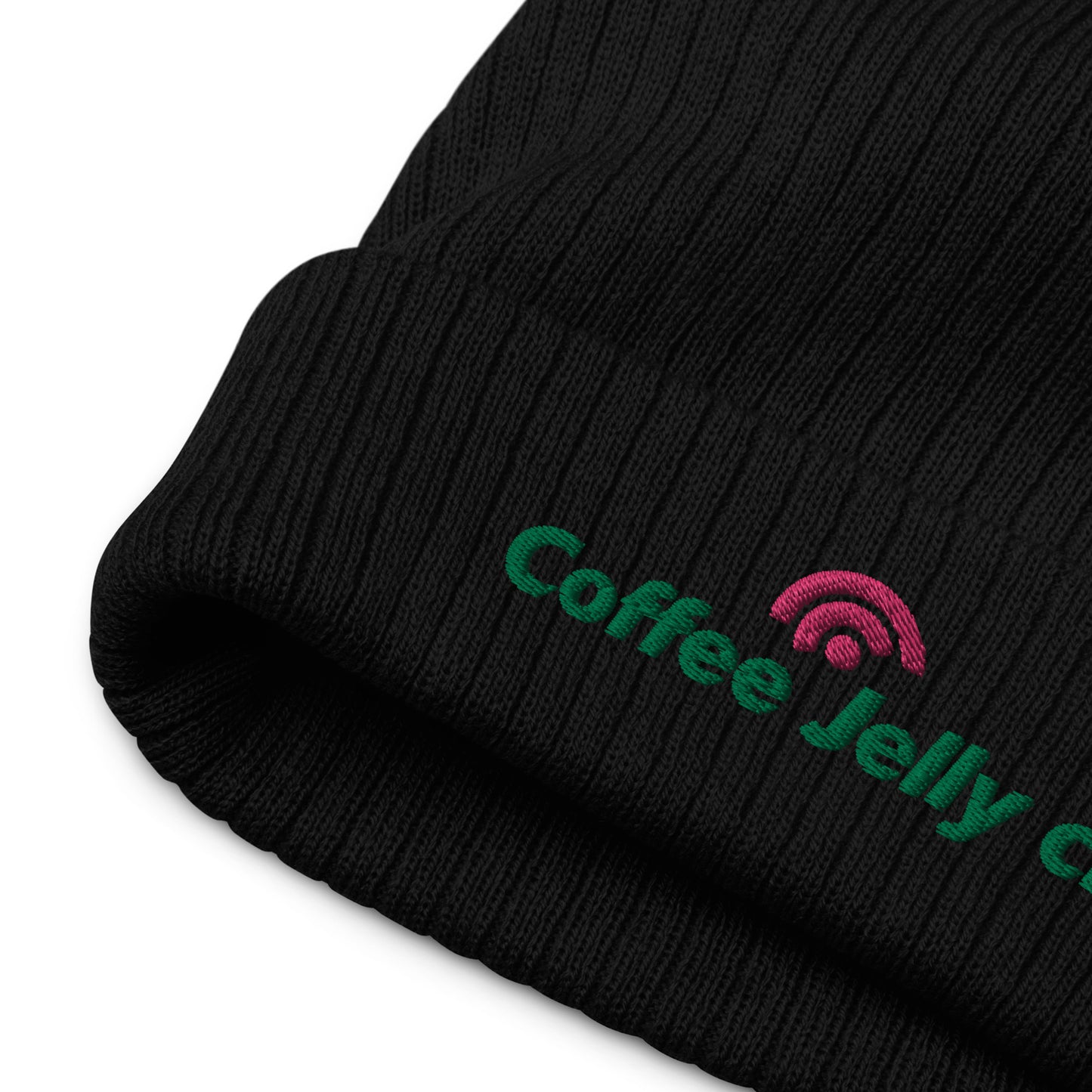 Coffee Jelly Club Ribbed Knit Beanie