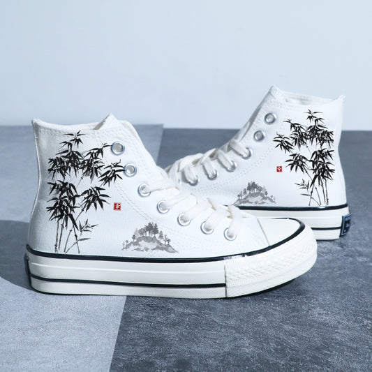 Japanese Calligraphy Art Canvas Shoes