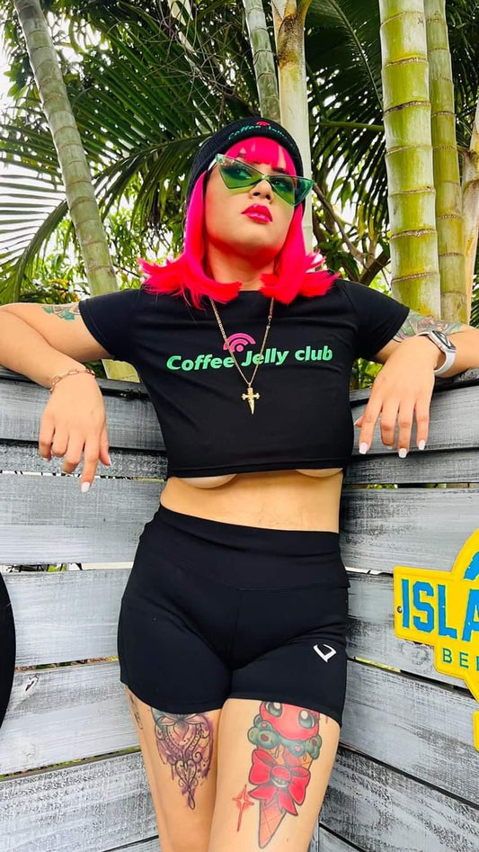 Saiki K. Coffee Jelly Club crop top