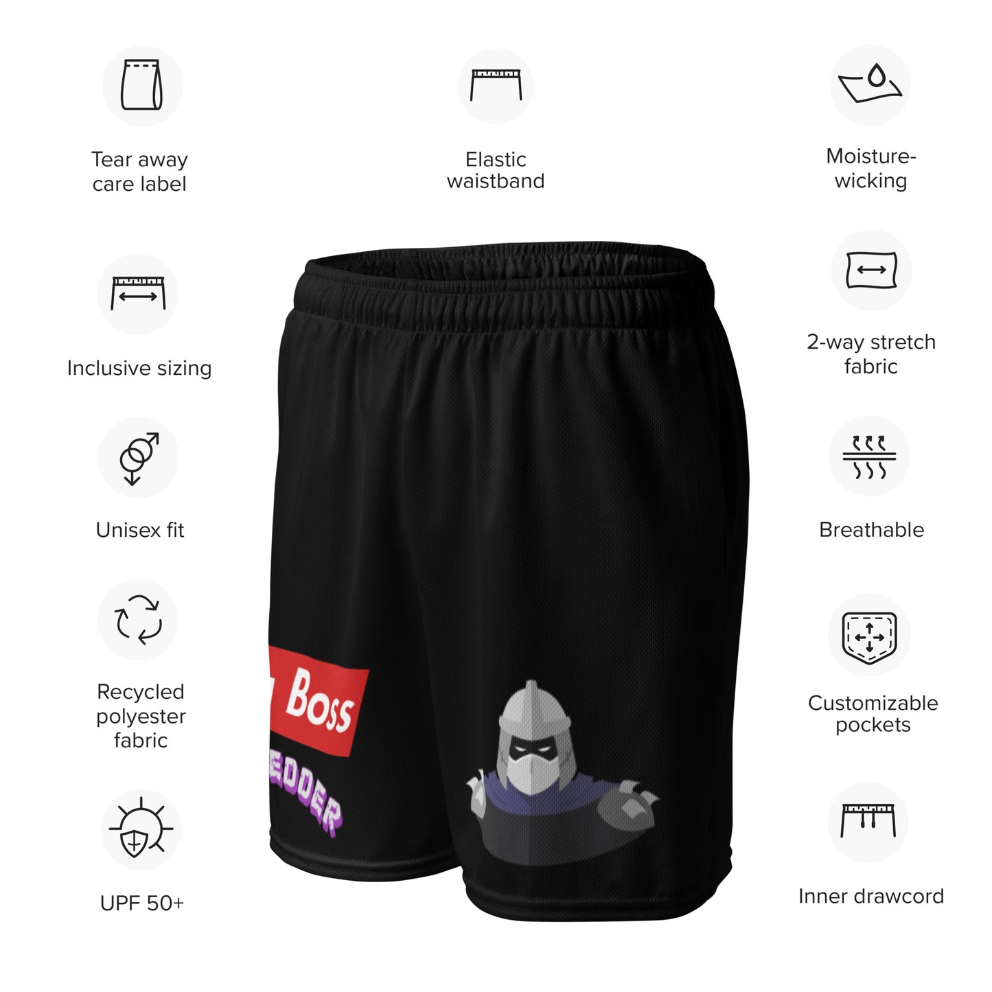 TMNT Shredder Big Boss Mesh Shorts