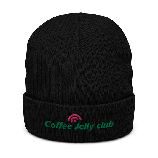 Coffee Jelly Club Ribbed Knit Beanie