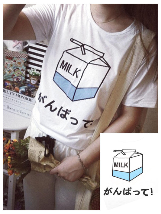 Japanese Harajuku Milk Box Tee